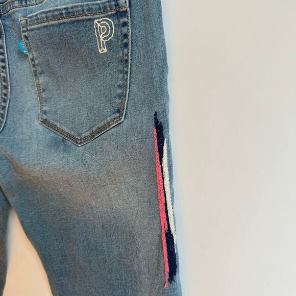 Peri A Embroidered Destroyed Low Rise Jeans Womens Size 26 Boho Ripped Denim 26 - Picture 9 of 13